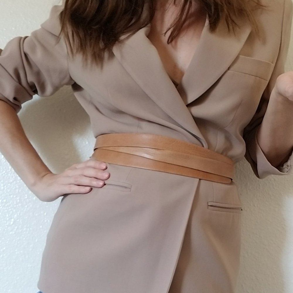 ADA Collection Tan Midi Wrap Belt